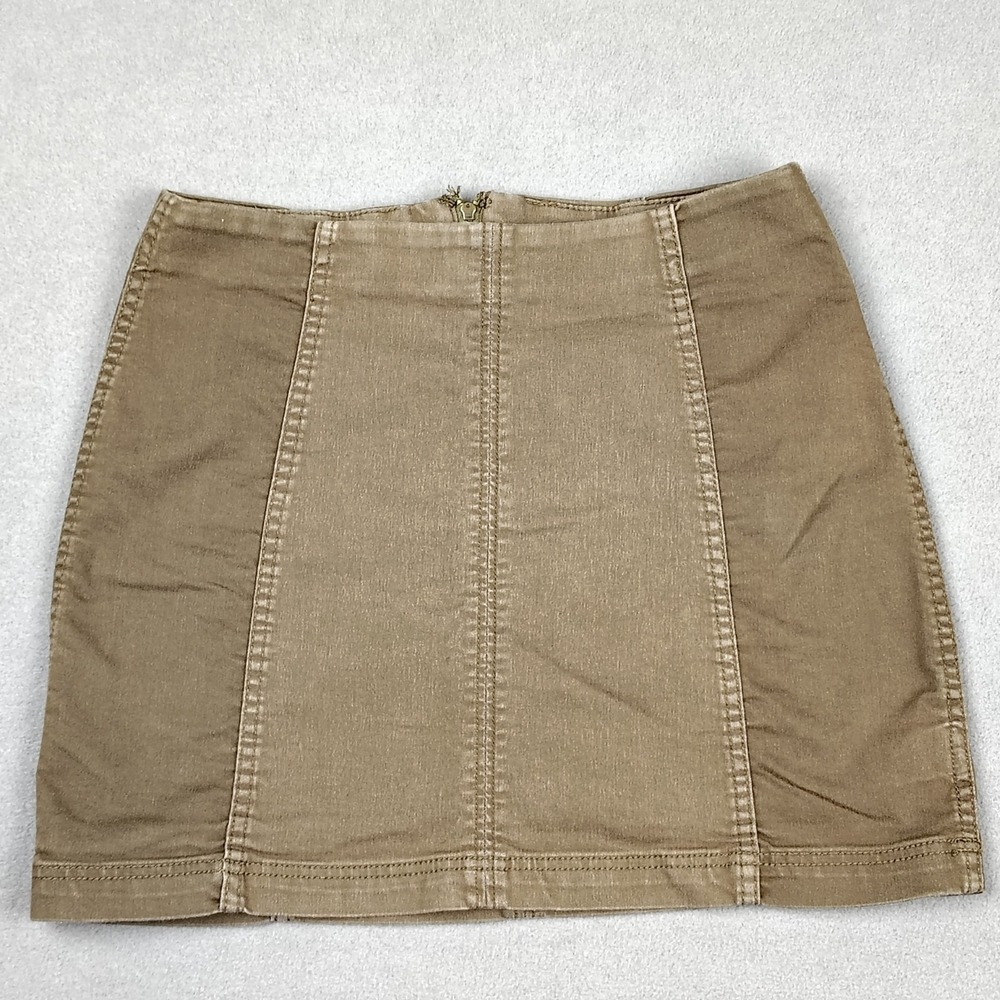 Free People Mini Skirt Women 8 Sage Green Two Tone Colorblock Boho Flirty Fairy